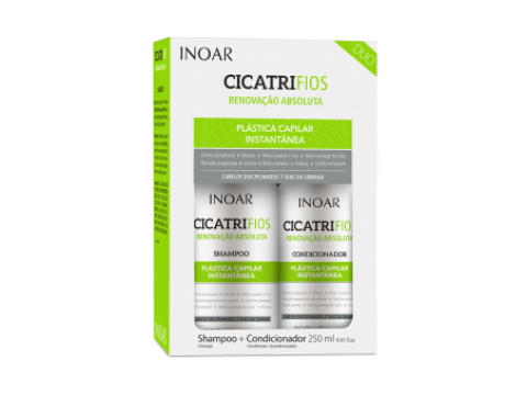 Inoar CicatriFios Duo Kit Šampūnas ir kondicionierius atkuriantis plauko struktūrą 2x250ml